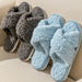 Plush Cross Strap Cotton Slippers Women's Warm Home Footwear