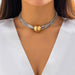Exaggerated Large Cylindrical Pendant Collarbone Multi-Layer Chain Necklace