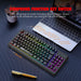 Wireless RGB Backlit 87-Key Keyboard 2.4G Film Keyboard for Gaming Use