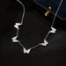 Silver Butterfly Pendant Tassel Necklace Women's Cool Style Clavicle Chain