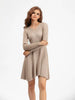 Long Sleeved High Waisted Short Knitted Dress Women's A-line Dresses