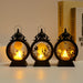 Halloween Decorative Wind Lantern Retro Round Portable LED Electronic Candle Lamp