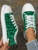 Women’s Stylish Sequin Embellished Round Toe Flat Sneakers With Comfortable Fit