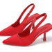 Women's Pointed Toe Kitten Heel Slingback Pumps for Elegant Styling