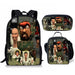3PC-SET Toilet Man Backpack Primary Secondary School Teenage Peripheral Schoolbags