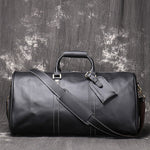 Unisex Retro Leather Travel Bag – Genuine Cowhide Large Crossbody Duffel