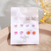 6-Pieces Set Earrings Jewelry Exquisite Resin Butterfly Flower Love Stud Earrings