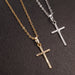 Gold Black Crystal Jesus Cross Pendant Necklace for Men & Women Jewelry
