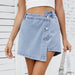 Women’s Irregular Button-Up Denim Skirt Pants for Casual and Streetwear Style