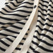 Women Striped Knit Long Dress Short Sleeve Vintage Causal Elegant Slim Dress