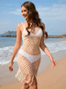 Women's Beachwear Tassel Crochet Cover-Up Top with Spaghetti Straps in Solid Color Design