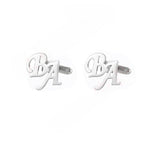 Custom Engraved French Cufflinks For Men With Personalized English Letter Design