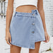 Women’s Irregular Button-Up Denim Skirt Pants for Casual and Streetwear Style