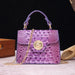 Classic Crocodile Embossed Handbag with Crossbody Strap and Spacious Women's Satchel Purse Design