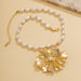 Fashion Metal Large Flower Necklace Women's Retro Pearl Necklace