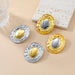 Women's Fashion Exaggerated Circular Metallic Gold Silver Alloy Earrings Jewelry