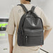 PU Leather Zip Backpack for Daily Carry and Stylish Organization