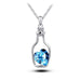 Women's Wish Bottle Crystal Heart Pendant Necklace Jewelry