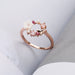 Fashionable Butterfly Flowers Crystal Ring for Women - Elegant Rose Gold Zircon Jewelry