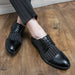 British Style Striped Leather Business Shoes For Men With Breathable Design