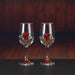 Elegant Crystal Red Wine Glass With Enamel Detailing And Decorative Decanter Style