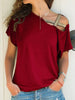 Asymmetrical Neck Short Sleeve T-Shirt for Modern Casual Outfits