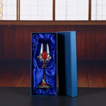 Elegant Crystal Red Wine Glass With Enamel Detailing And Decorative Decanter Style