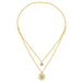 Double Pendants Necklace Fine Gold Chain Women's Fashion Jewelry