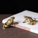 Brass Golden Money Toad Ornament – Retro Feng Shui Frog Decoration for Home or Tea Tray