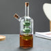Dual-Layer Glass Kitchen Oil and Vinegar Bottle with Sealed Design