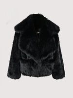 Short Loose Casual Hairy Soft Thick Warm Pink Faux Fur Coat Jacket
