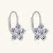 1.2 Carat Moissanite Flower Huggie Earrings in 925 Sterling Silver