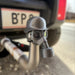 3D Printed Trailer Hitch Cover with Steel Helmet and Gas Mask Design Detail