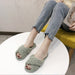 Plush Cross Strap Cotton Slippers Women's Warm Home Footwear