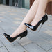 Lacquer Leather Pointed Metal Heel High Heels For Women
