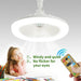 E27 Ceiling Fan Light with Remote Control and Oscillating Head – Dimmable for Bedroom or Living Room