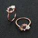 Fashionable Butterfly Flowers Crystal Ring for Women - Elegant Rose Gold Zircon Jewelry