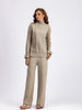 High-End Half-Turtleneck Sweater Wide-Leg Pants Women Two-Piece Set