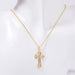 Stainless Steel Inlaid Zircon Cross Pendant Necklace Jewelry For Men And Women