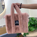 Plush Tote Bag for Autumn & Winter – High-Capacity Wool-Like Messenger Bag for Women