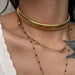 Titanium Steel Gypsy Elastic Choker Gold and Silver Necklace