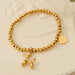 18K Gold-Plated Titanium Steel Puppy Charm Bracelet for Women