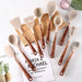 10 Pieces Kitchen Tools Set Wooden Handle Cooking Silicone Utensil Set