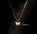 Double Layer Butterfly Necklace Women's Clavicle Chain Necklace Jewelry