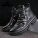 Men's Casual Zipper Martin Boots with Korean Streetwear Styling