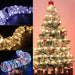 LED Ribbon String Lights - Decorative Christmas Tree Bow with Copper Wire