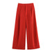 Women's Strapless Buckle Top & Pleated Wide-Leg Pants Set – Slim Fit Two-Piece
