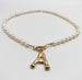 Freshwater Pearl English Alphabet Initial Letter Pendant Necklace – Gold Beaded Pearl Jewelry