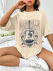 Casual Women’s Graphic Guitar Print T-Shirt With Half Sleeves And Round Neck