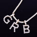 Zircon Letters Pendant Necklaces Men Women Fashion Hip Hop Jewelry